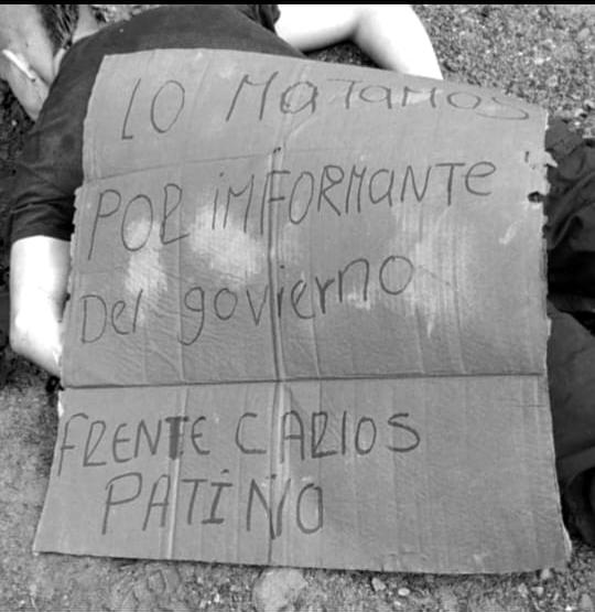Frente Carlos Patiño asesina a una persona en zona rural de Argelia, Cauca.
